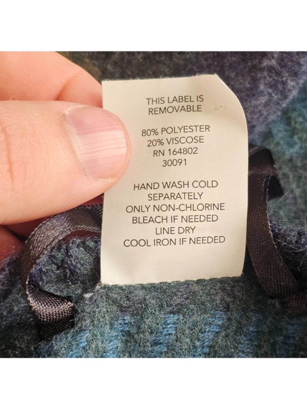 CJ Banks Open Front Shawl Wrap Womens 41x29 Plaid Green Blue Poncho - Picture 5 of 10